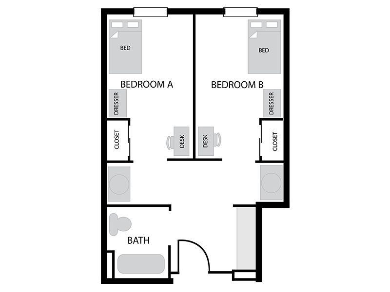 Single bedroom floor plan