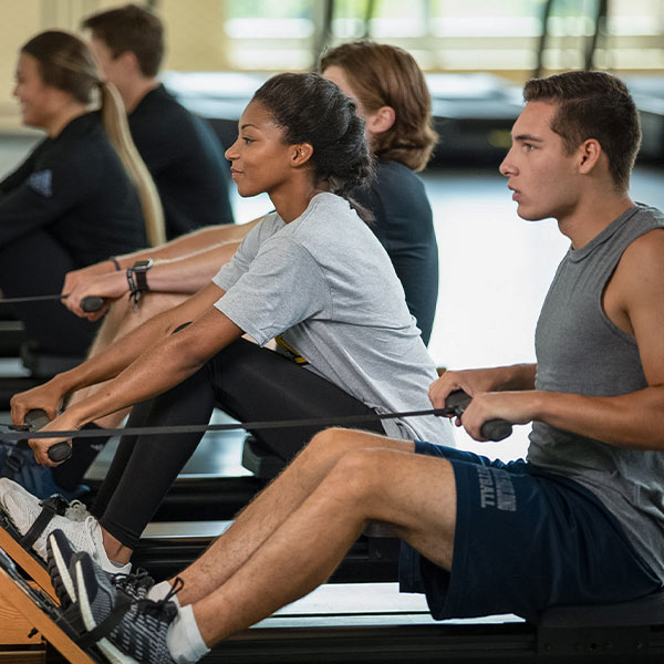 Students exercising at the Rec Center