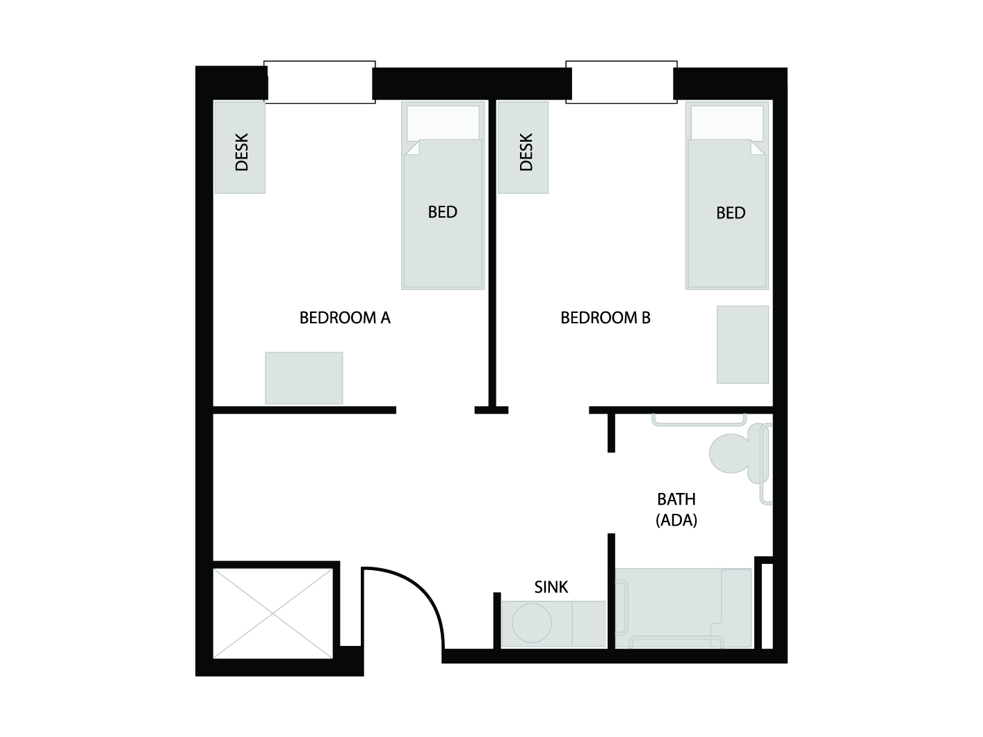 Single bedroom floor plan