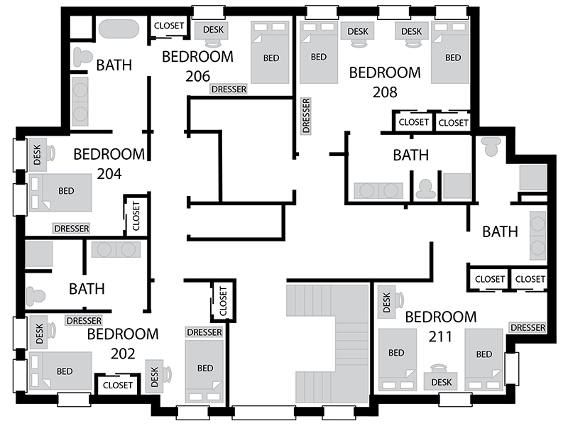 Double bedroom floor plan