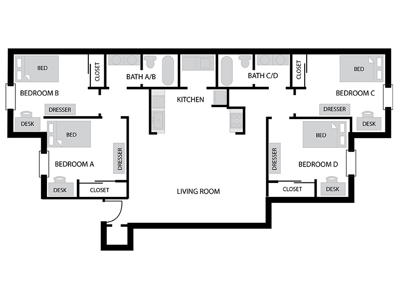 4 bedroom floor plan