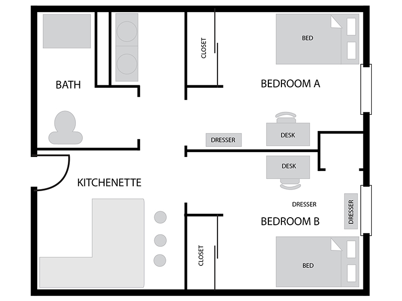 2 bedroom floor plan