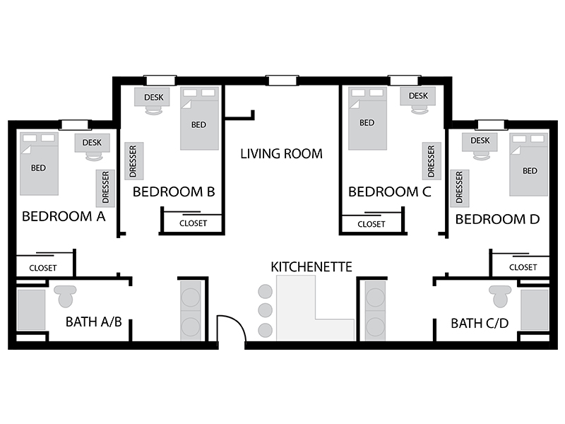 4 bedroom floor plan