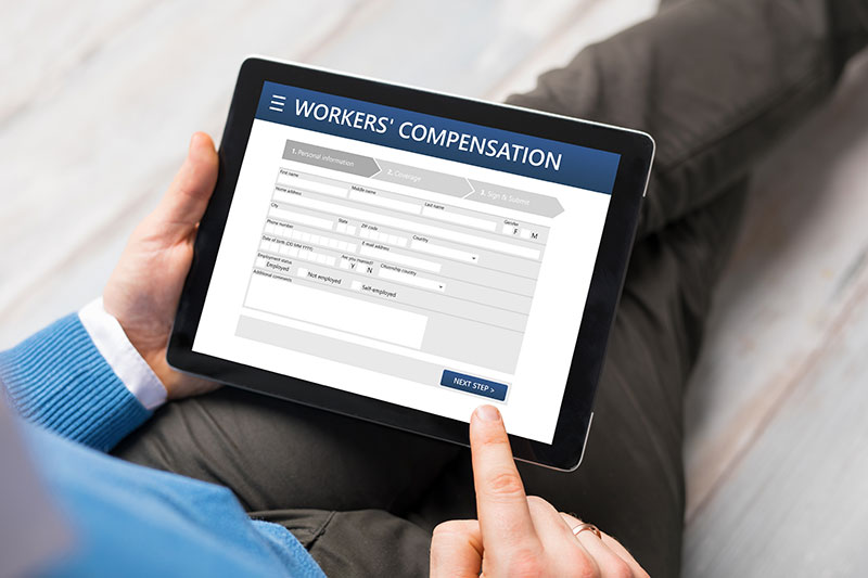 Faculty or Staff filling out and online workers compensation for using an ipad