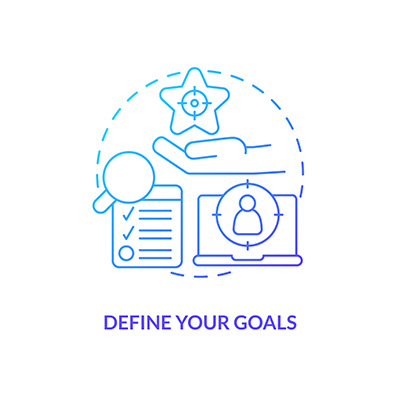 Define your goals icon.