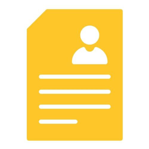 open position icon stick figure person with white lines on a yellow background