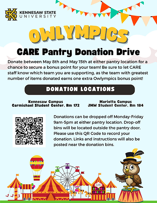 Owlympics CARE Pantry Donation Drive