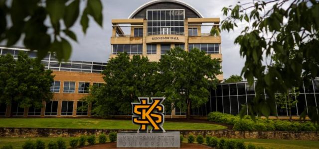 Kennesaw hall with ksu logo