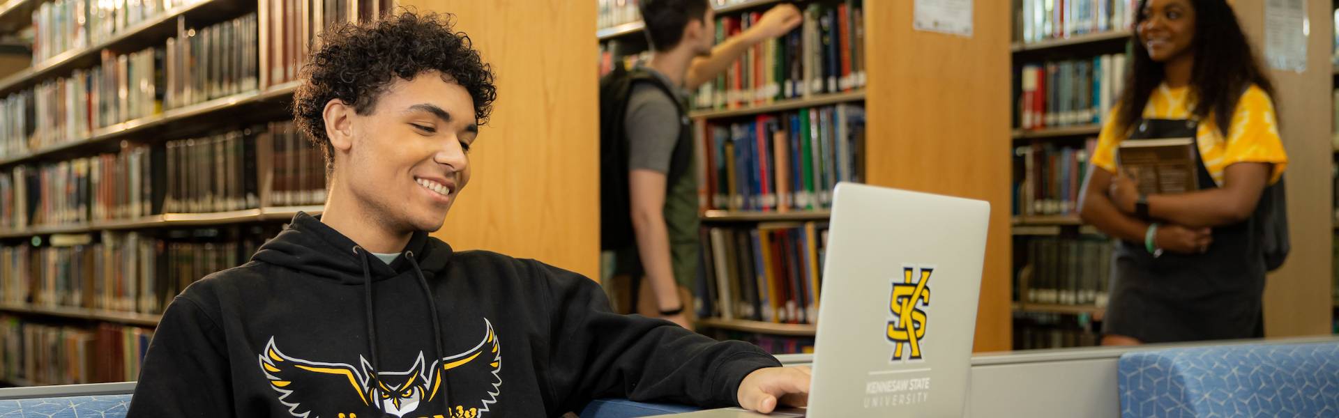 ksu student in library