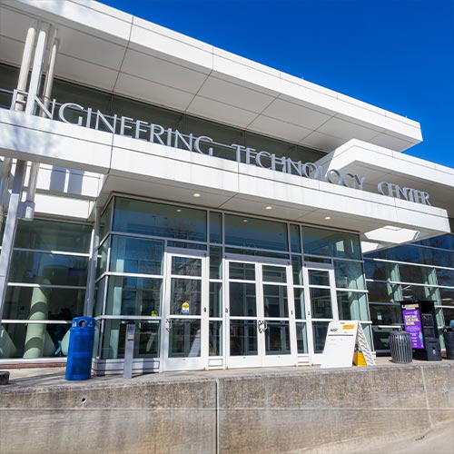 Engineering technology center building on campus.
