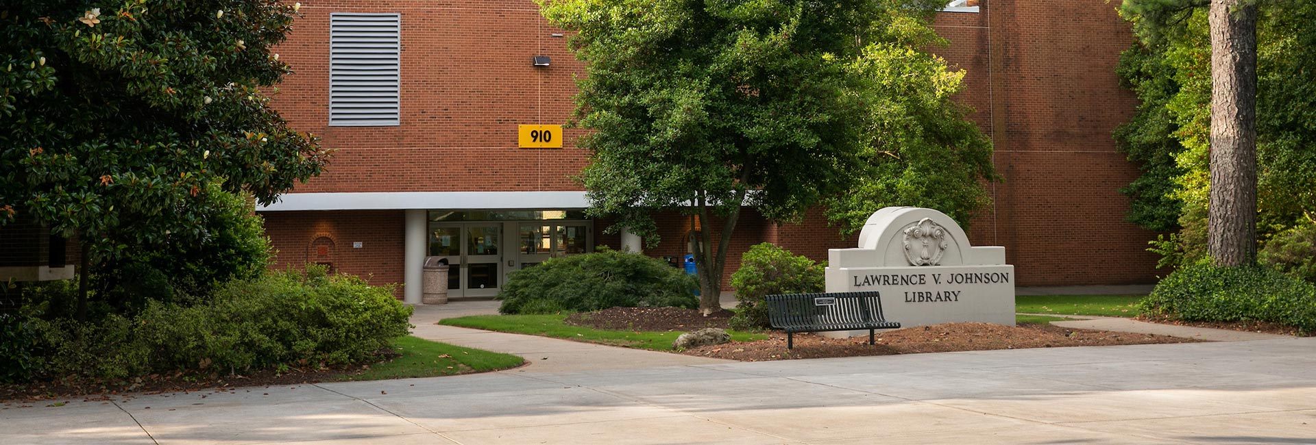 Johnson library building exterior entrance