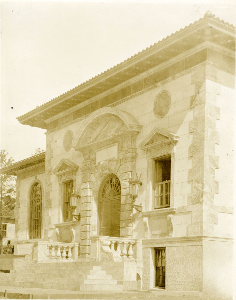 Front view of Emory University Dining Hall in Atlanta, Georgia, undated. From the Georgia Marble Company Records.