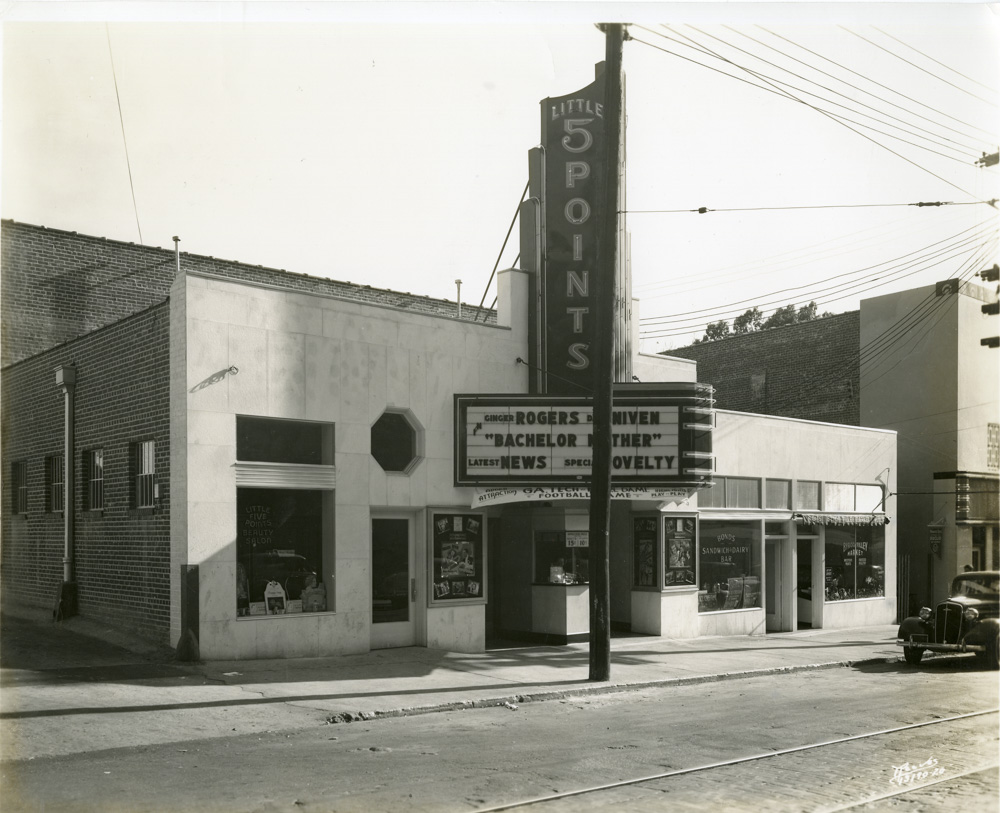 Little Five Points Theater in Atlanta, Georgia, circa 1939. From the Georgia Marble Company Records.