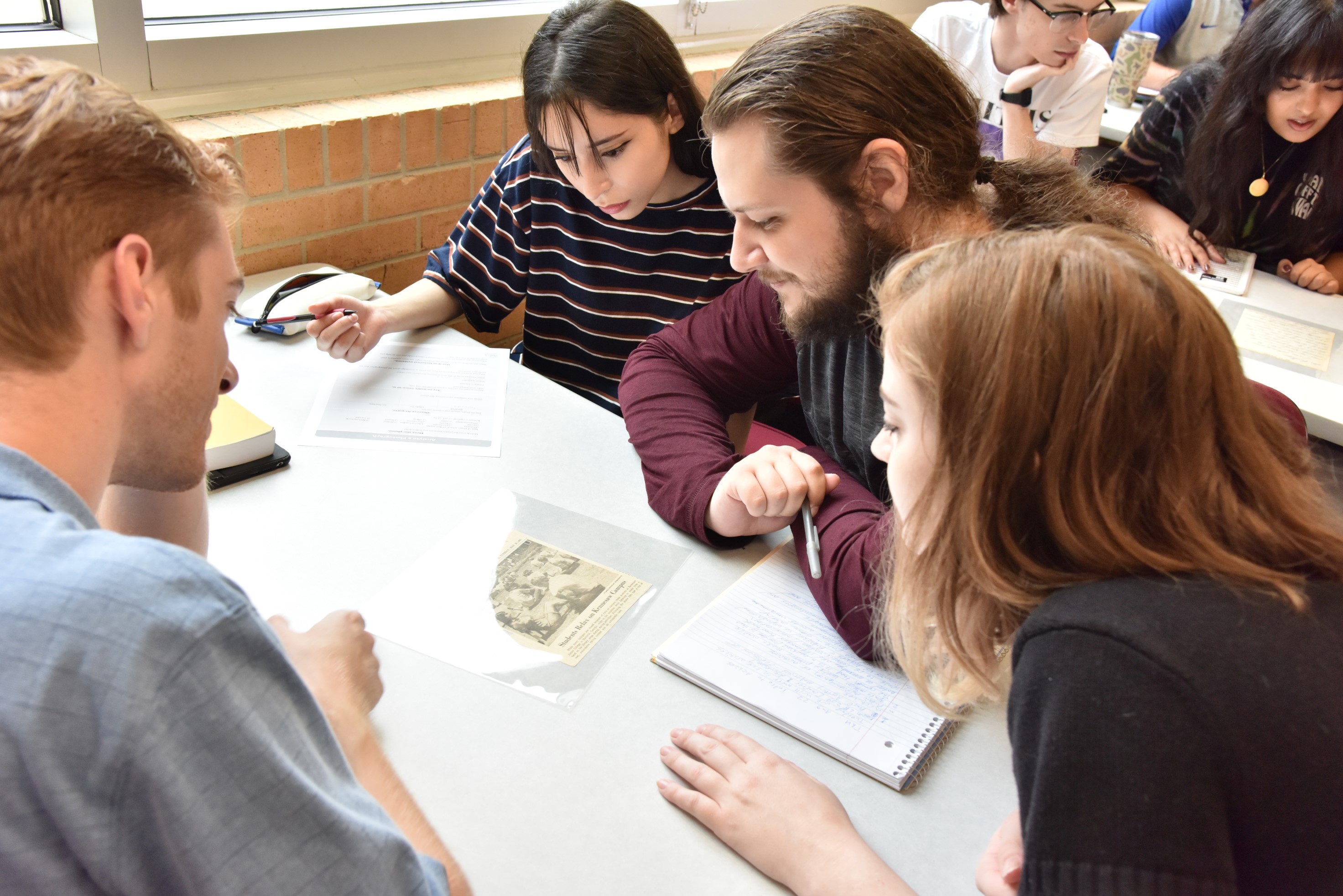 students studying the collection