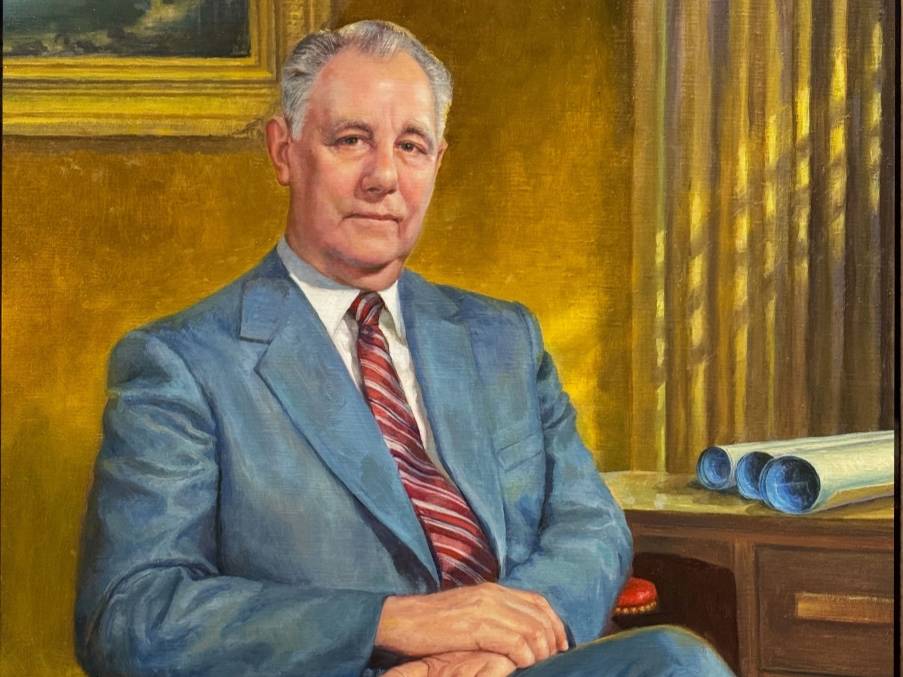 Painted portrait of former KSU President, Sturgis