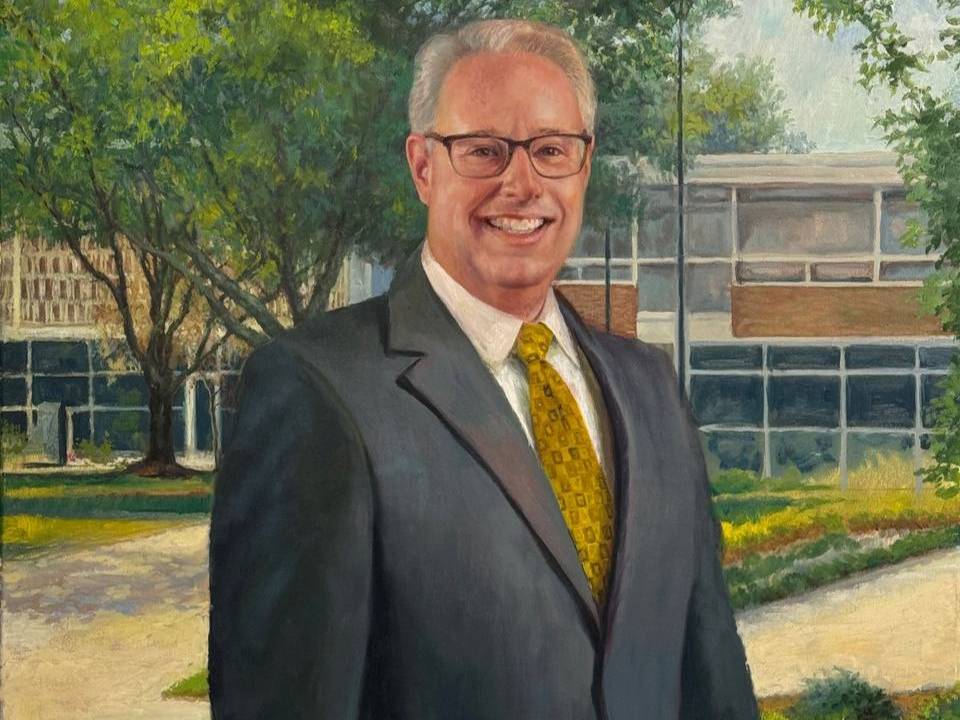 Painted portrait of former KSU President, Samuel Olens