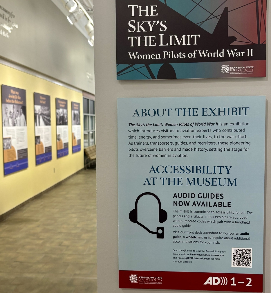 An informational sign hanging in one of the museum exhibitions.