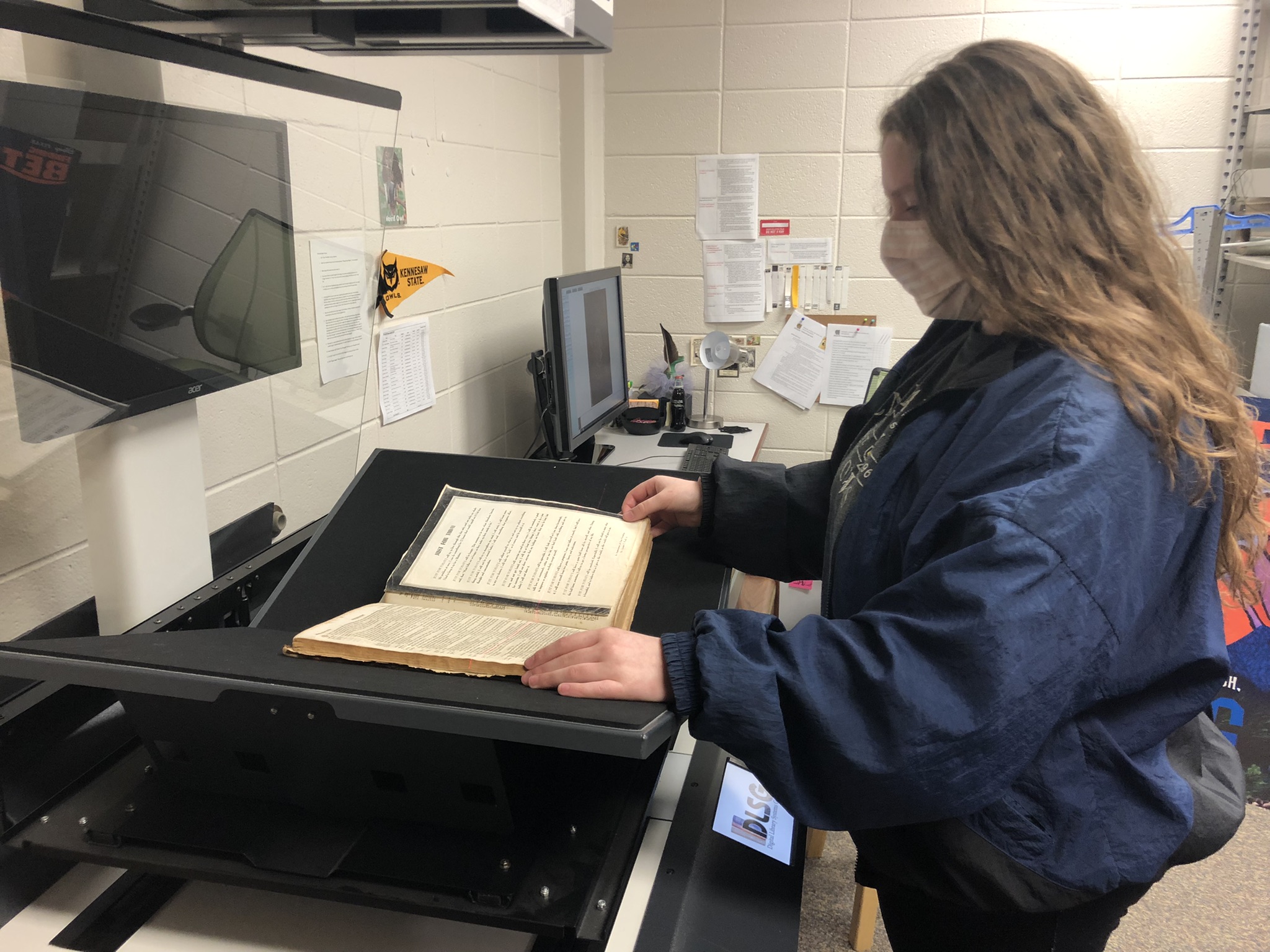 Hannah Coker digitizing excerpts of her family Bible