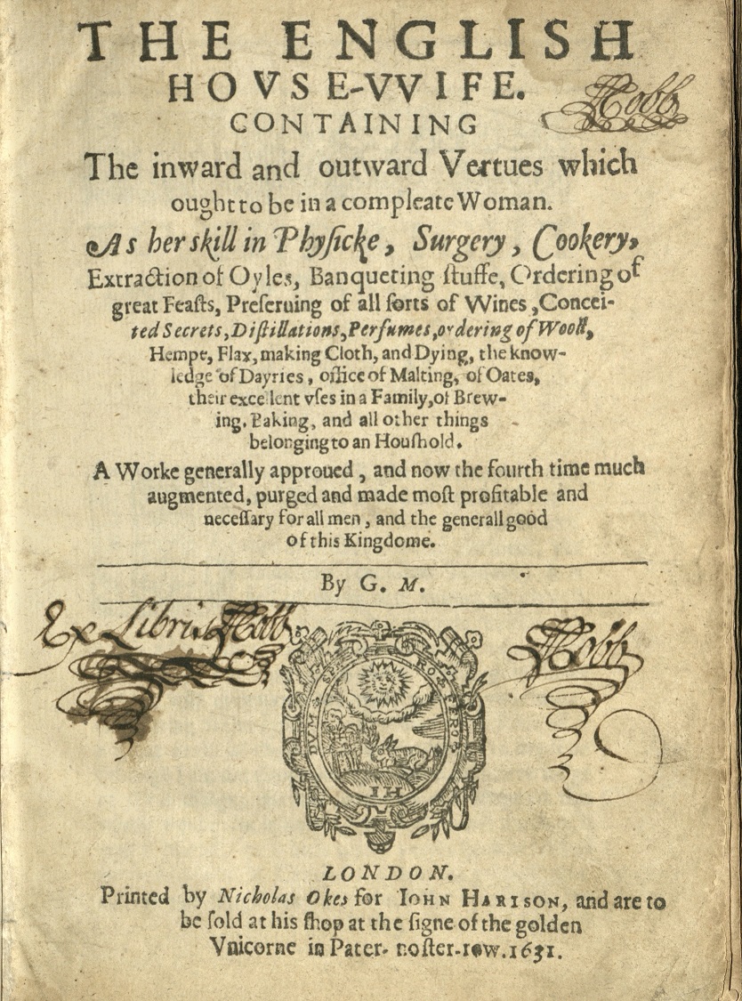 Title Page of "The English Housewife" (1631)