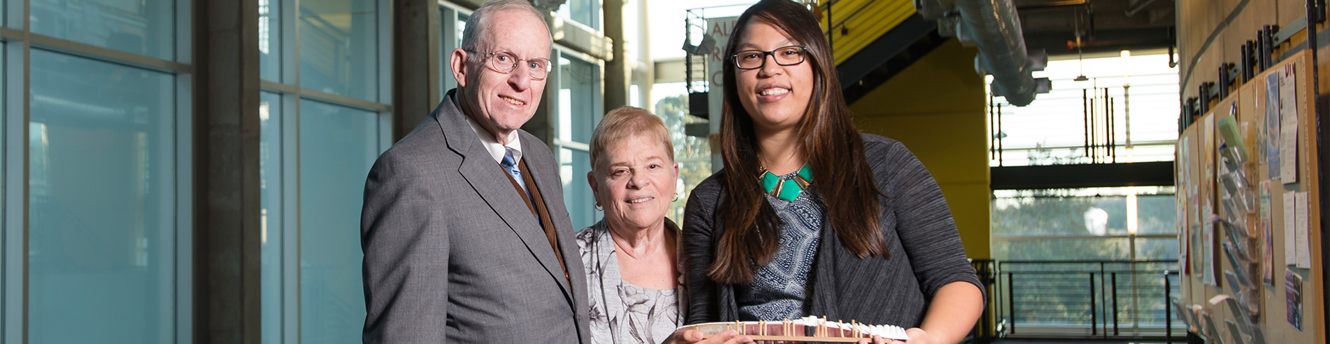 Donors Sally and Charles Goldgeier help ease the financial burden for student Laura Sherman