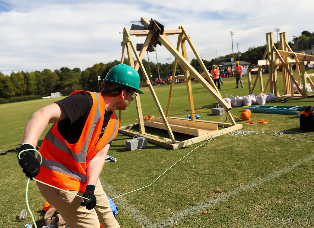 Student prepares for launch at Pumpkin Launch 2019