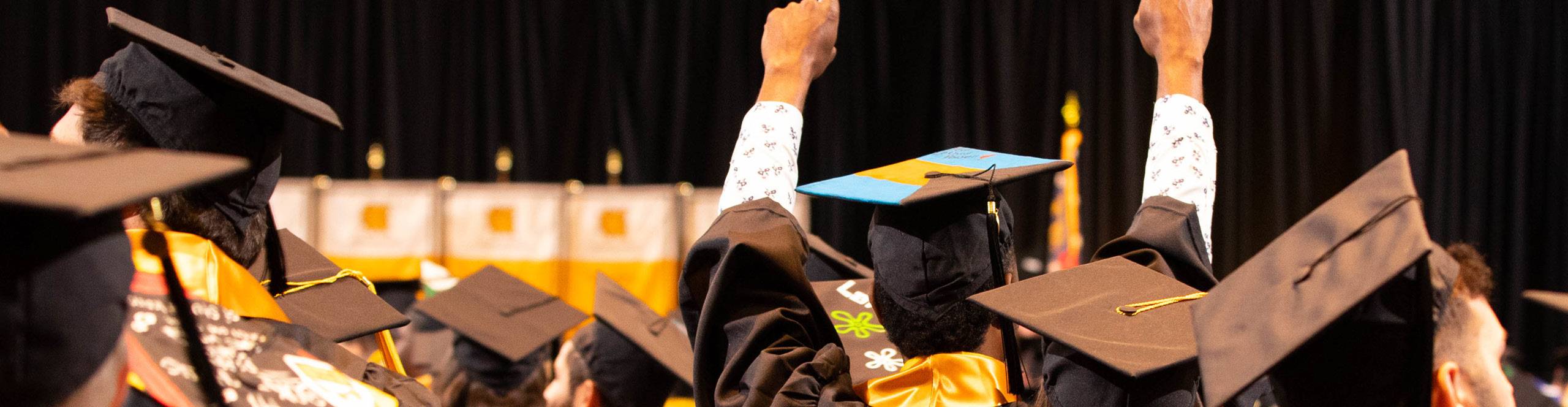 Graduating students at commencement