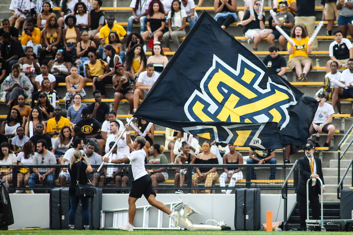 KSU Flag at Homecoming 2018