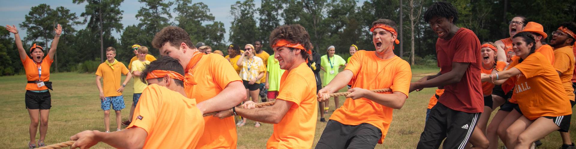 Owl Expedition students playing tug of war