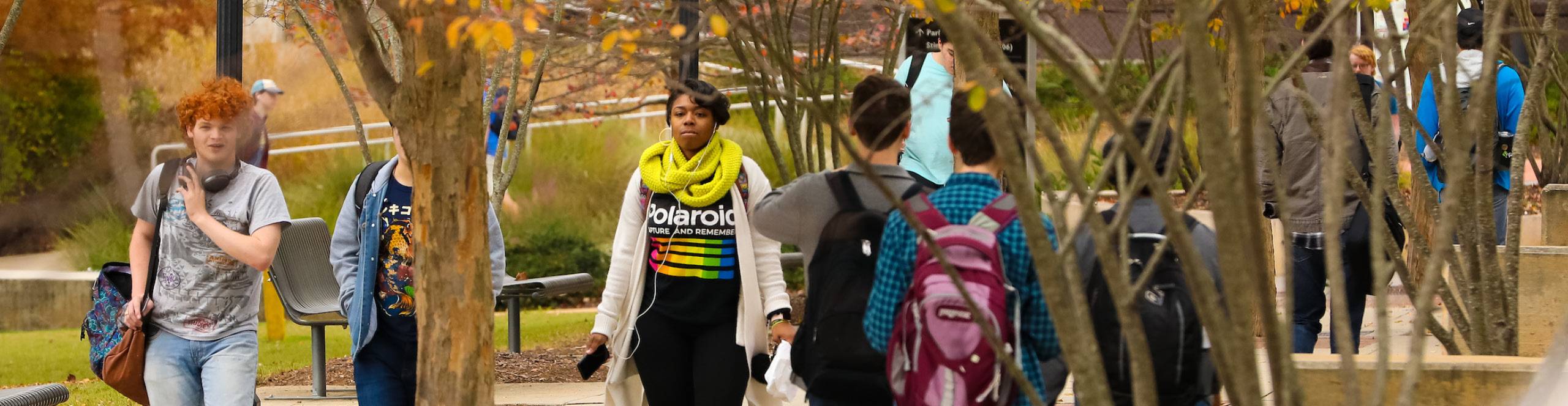 Students on campus, fall 2019