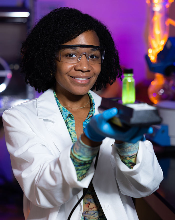 Photo of Kaia Ellis in lab