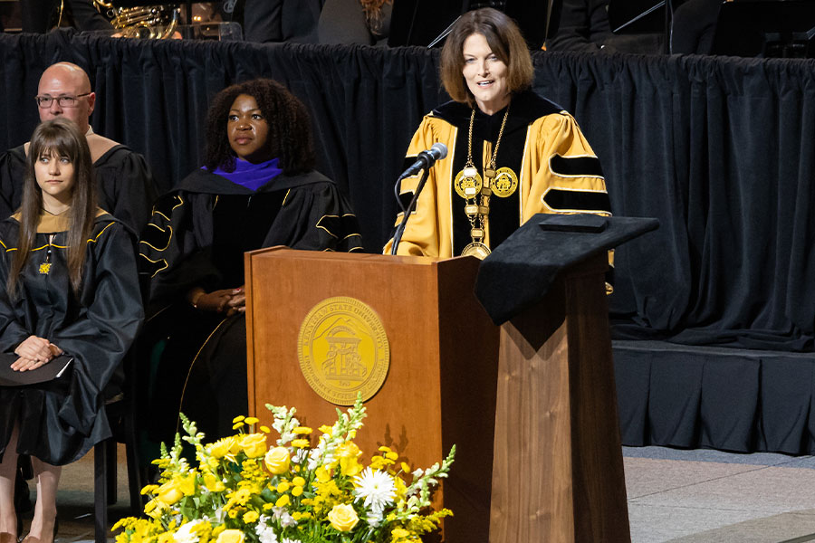 Newly invested President Kathy Schwaig outlines vision for Kennesaw State