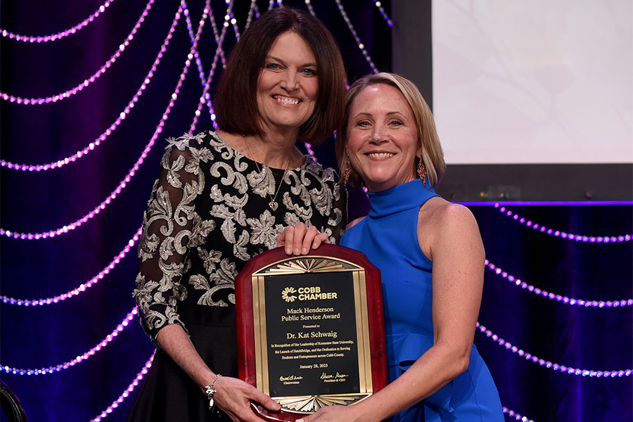 Kennesaw State president honored for public service by Cobb Chamber