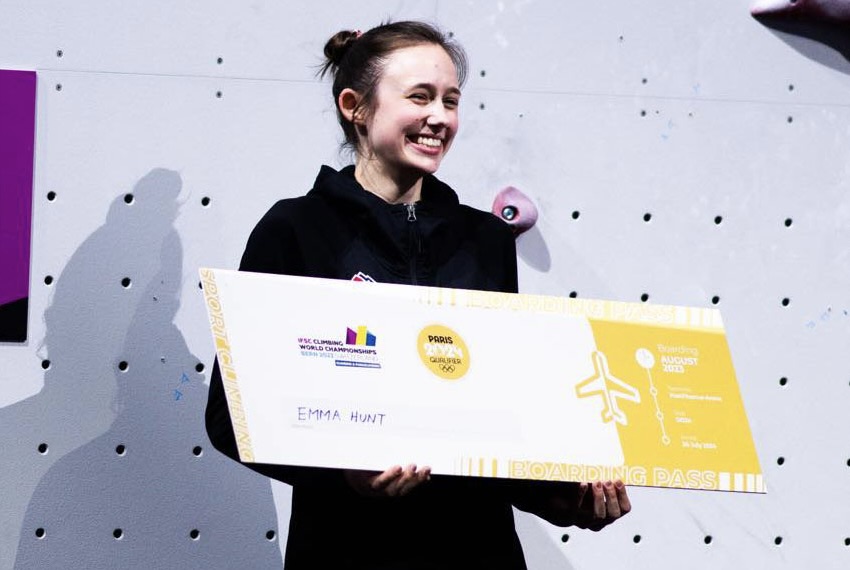 Emma Hunt took silver in the speed climbing world championship to earn a spot in the 2024 Summer Olympics