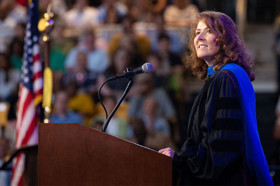 Kennesaw State alumna addresses new graduates, endows scholarship