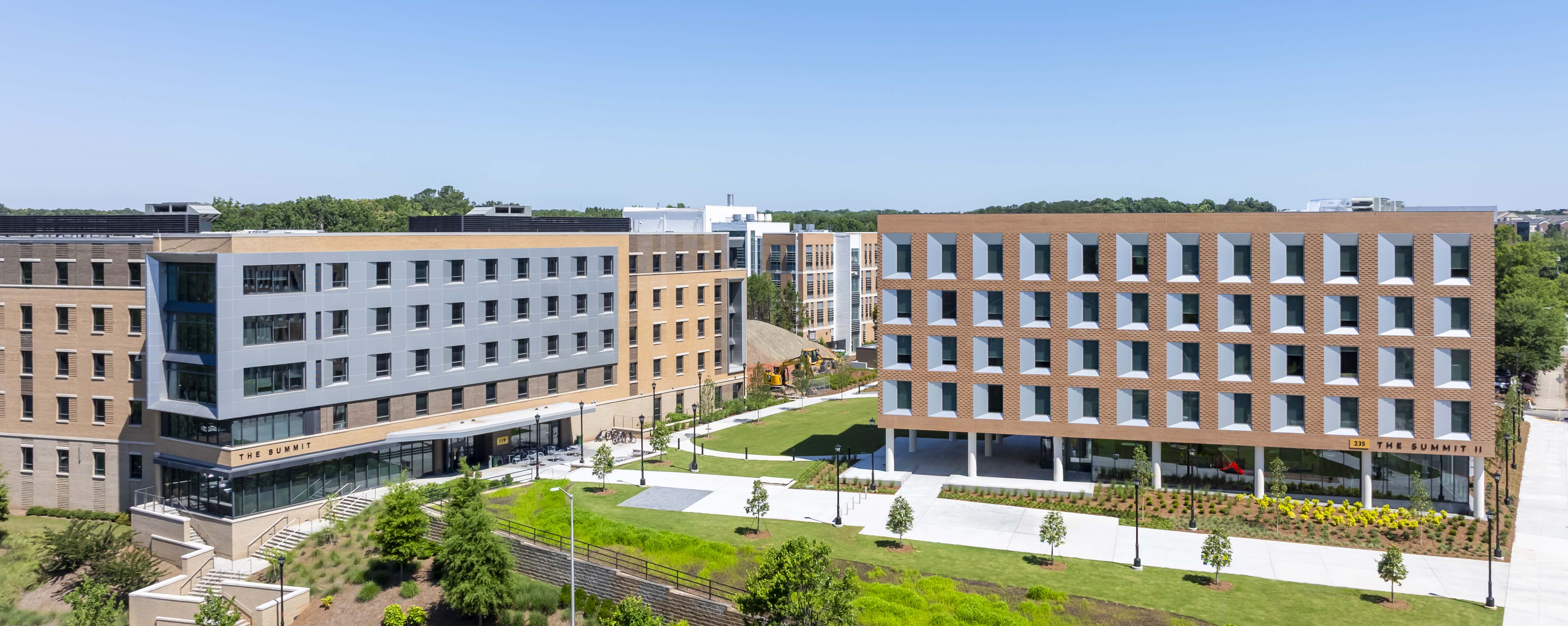 exterior of the new summit 2 housing on ksu campus