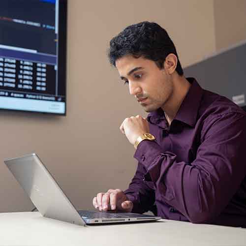 ccse student using their laptop.