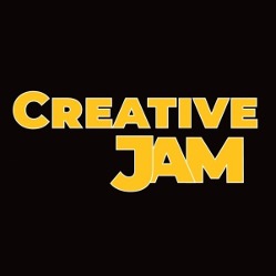 Black background with the words "Creative Jam" written in yellow.