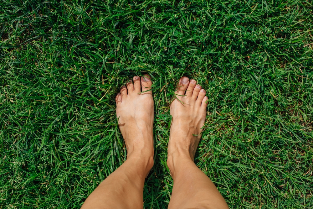bare feet in grass