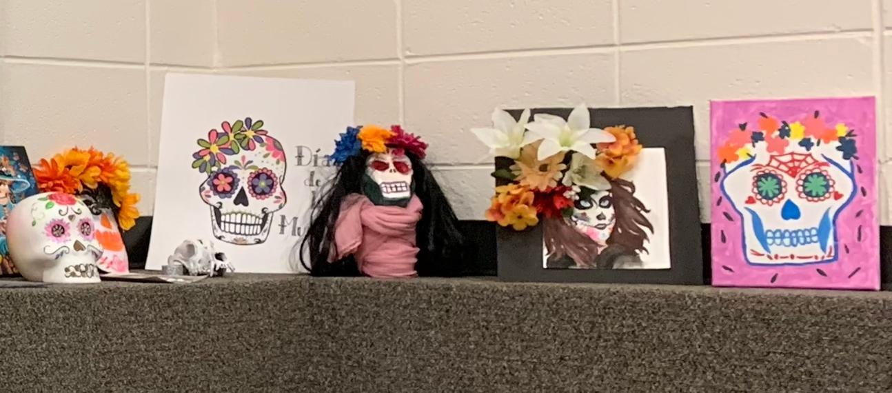  / mexican day of the dead items on table
