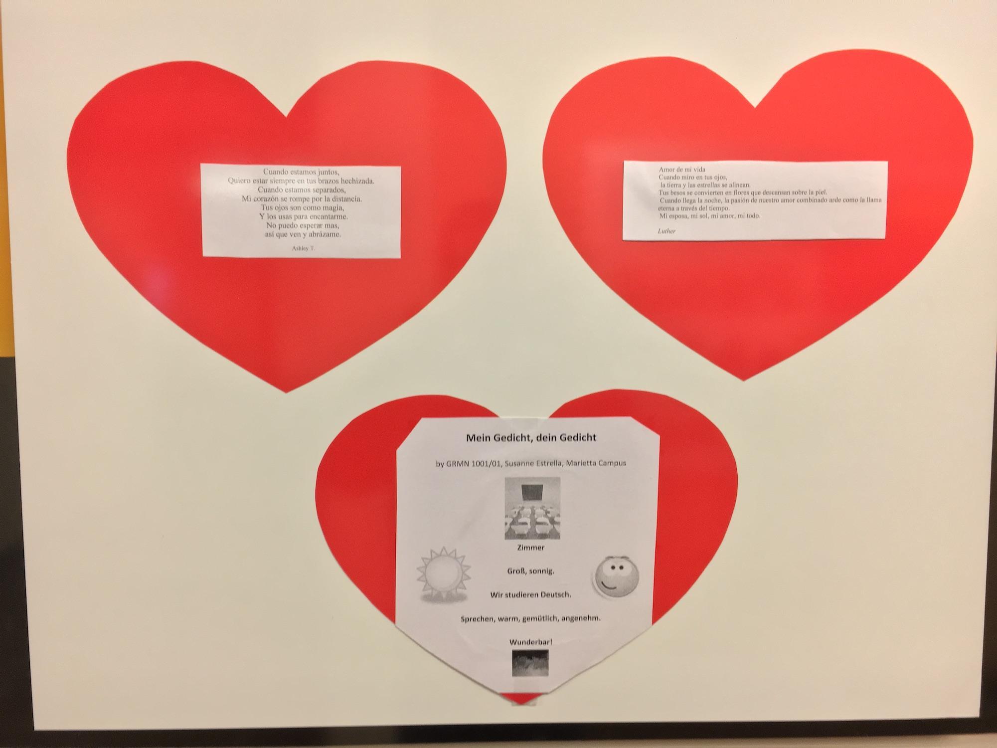  / hearts on display board