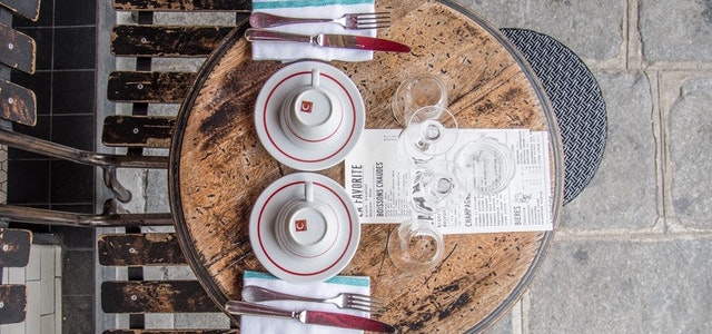 French cafe table