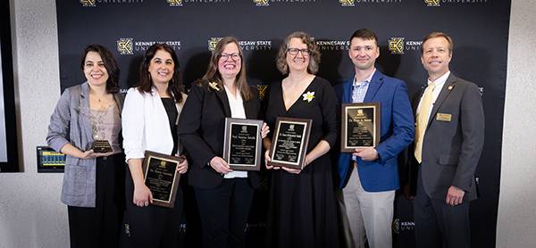 faculty with their awards