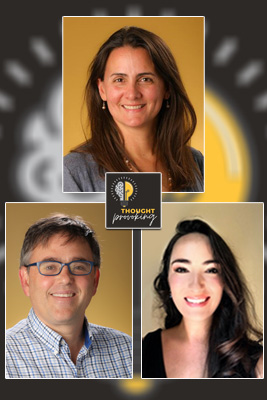 Shelly Kiser, Communications Manager, talks with Vanessa Slinger-Friedman, Ph.D., professor of geography; Jason Rhodes, Ph.D., Lecturer of Geography; and Britt Pickering, Director of the OwlSwap Sustainability Initiative.