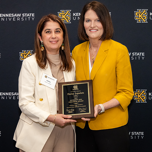 Dr. Darina Lepadatu for winning the Kennesaw State University Norman J. Radow College of Humanities and Social Sciences Outstanding Faculty Award