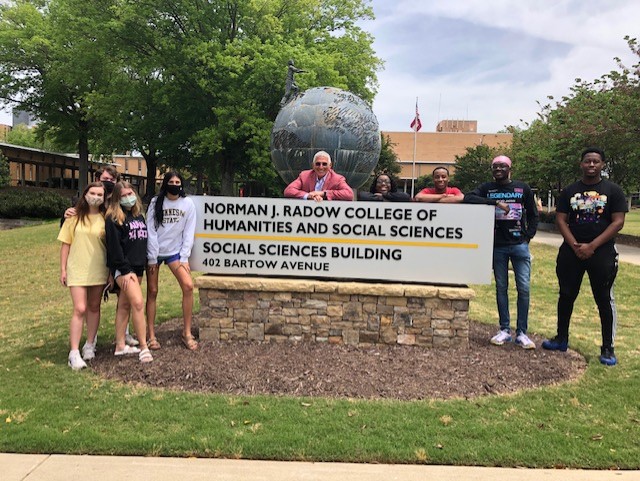 Norman J Radow with Students in front of the KSU 