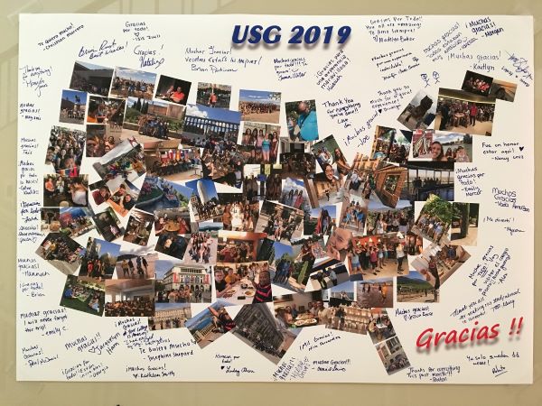 Photo highlights from the European Council Madrid Summer 2019 Study Abroad Program in Madrid, Spain, arranged in the shape of the U.S..