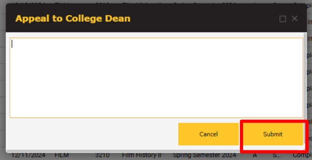 appeal to the dean