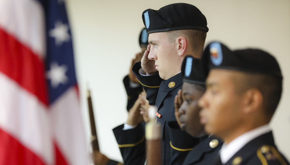 Army Color Guard Saluting