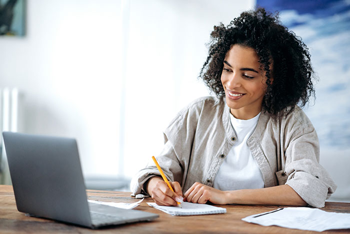 Student studying