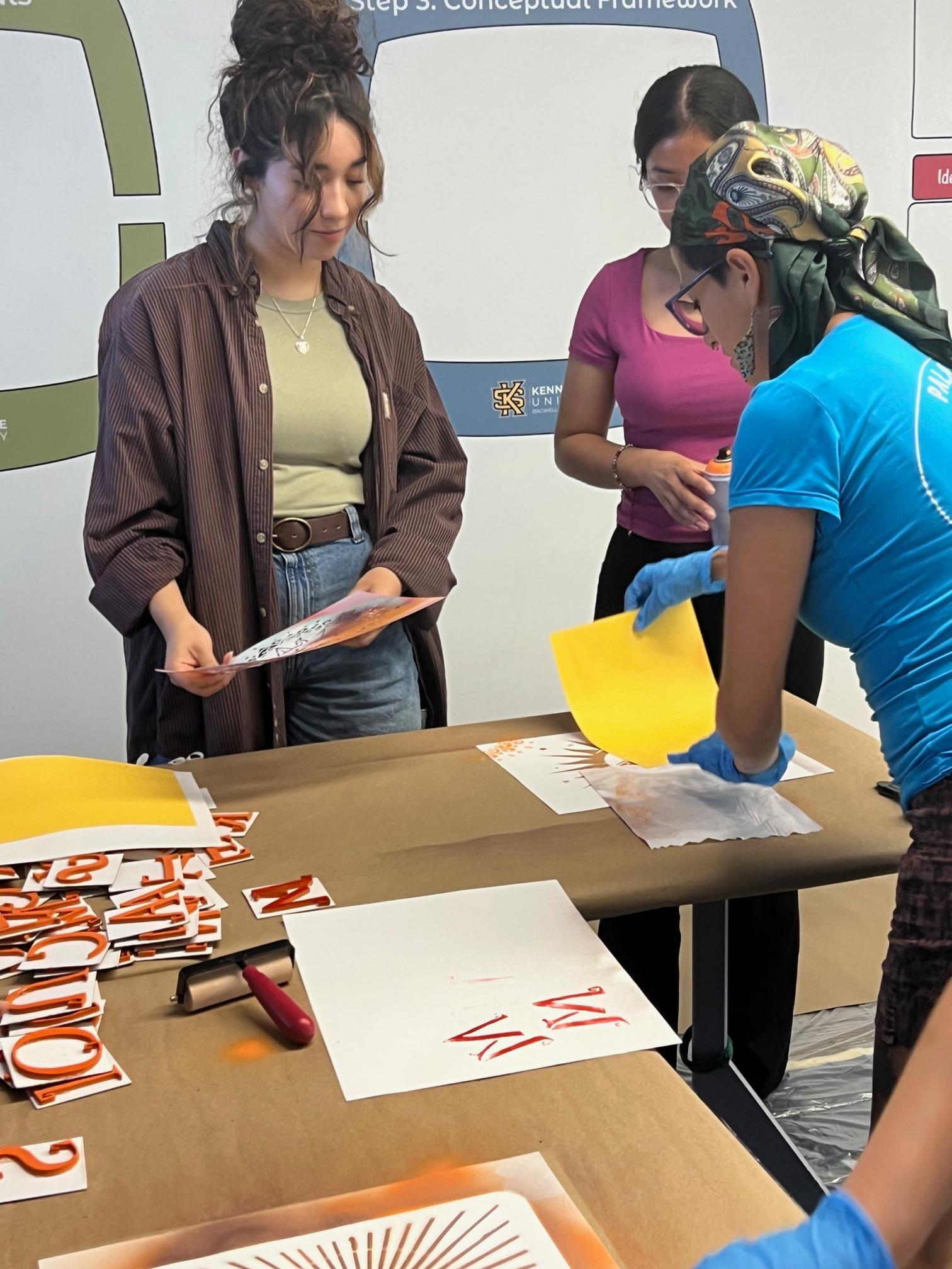  / Students working on a art project.